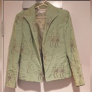 Garfield & Marks | *Vintage* Green Floral Open Blazer